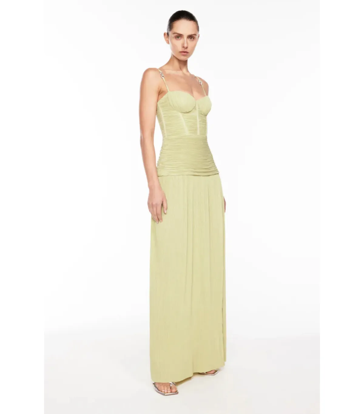 Manning Cartell Double Time Pleat Dress Pistachio Size AU 8 - Image 4