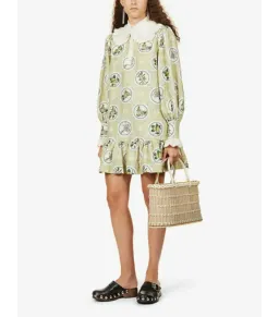 Alémais Sofia Mini Dress in Olive Size AU 14 for rent on The Volte - image 1