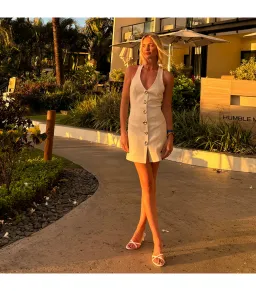 The Wolf Gang Irida Vest Dress Ivory Size AU 8 for rent on The Volte - image 1