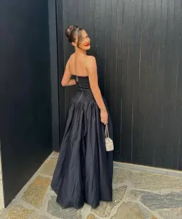 Aje Violette Bubble Hem Maxi Dress Black Size AU 14 for rent on The Volte - image 6