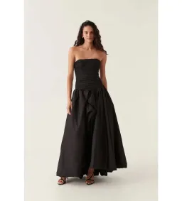 Aje Violette Bubble Hem Maxi Dress Black Size AU 10 for rent on The Volte - image 1