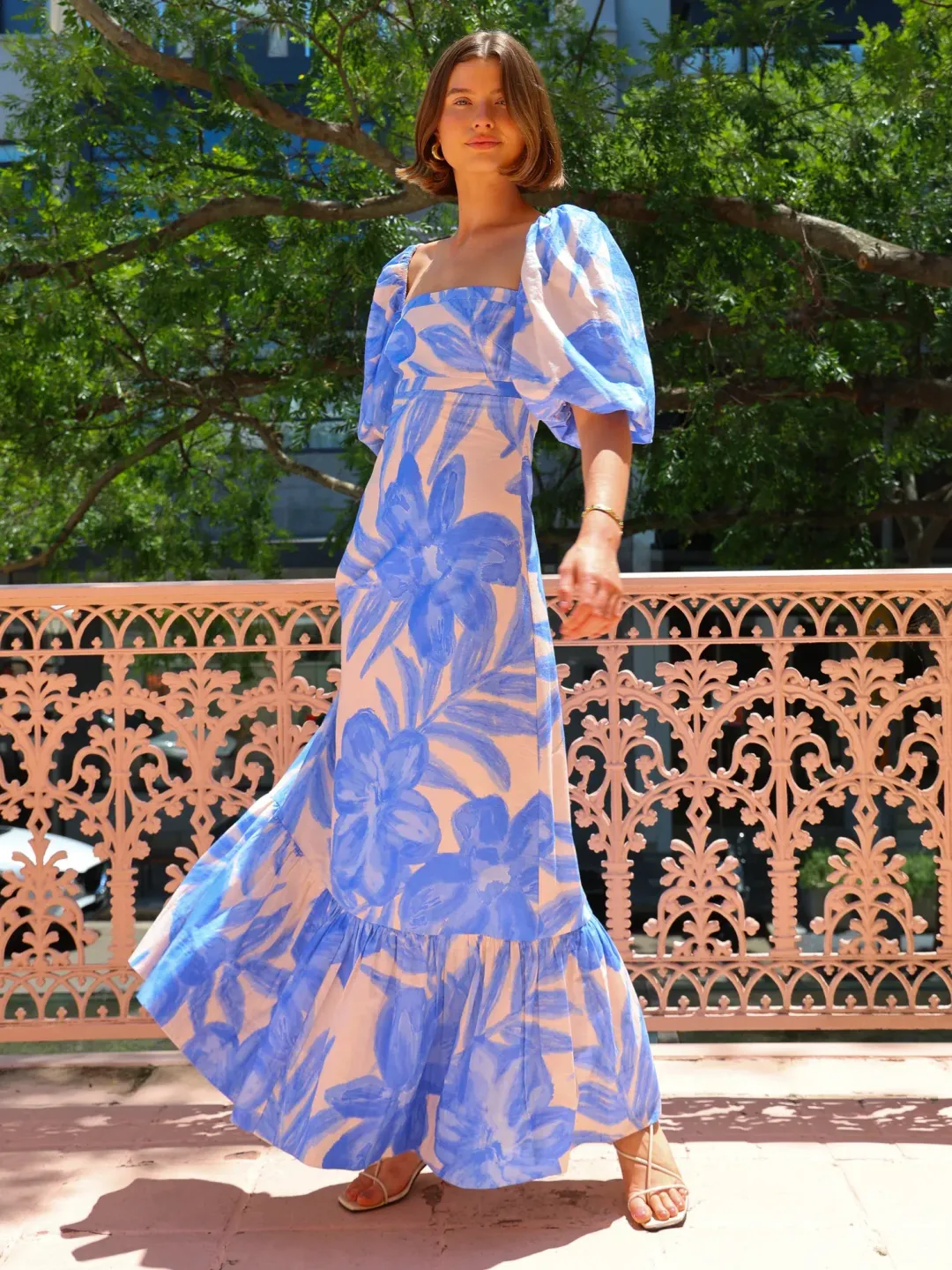 By Nicola Camille Maxi Dress Blue Lagoon Size 14 for rent on The Volte - main image