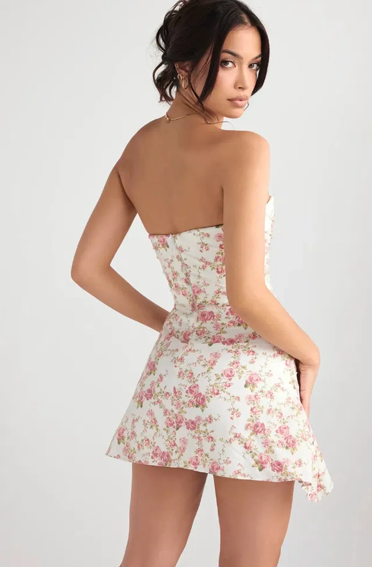 House of CB Jasmine Draped Corset Dress Rose Print Size 6 - Image 7