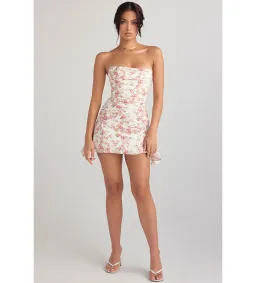 House of CB Jasmine Draped Corset Dress Rose Print Size 6 for rent on The Volte - image 1