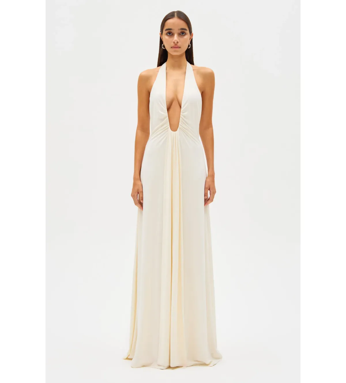 MISHA Jennifer Cupro Maxi Dress Ivory Size 4 - Image 1