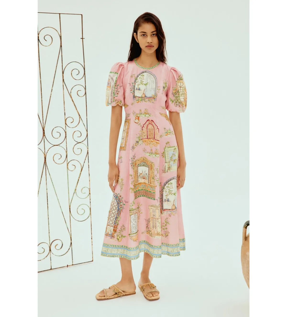 Alemais Monte Midi Dress Pink Size 8 - Image 1