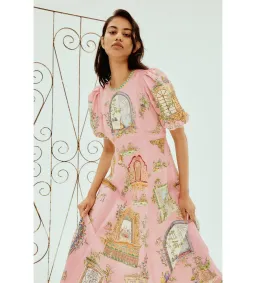 Alemais Monte Midi Dress Pink Size 8 for rent on The Volte - image 2