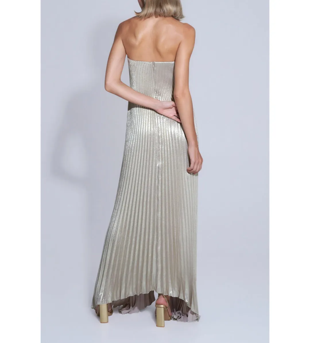Lidee Black Tie Gown Gold ShimmerSize 8 for rent on The Volte - main image