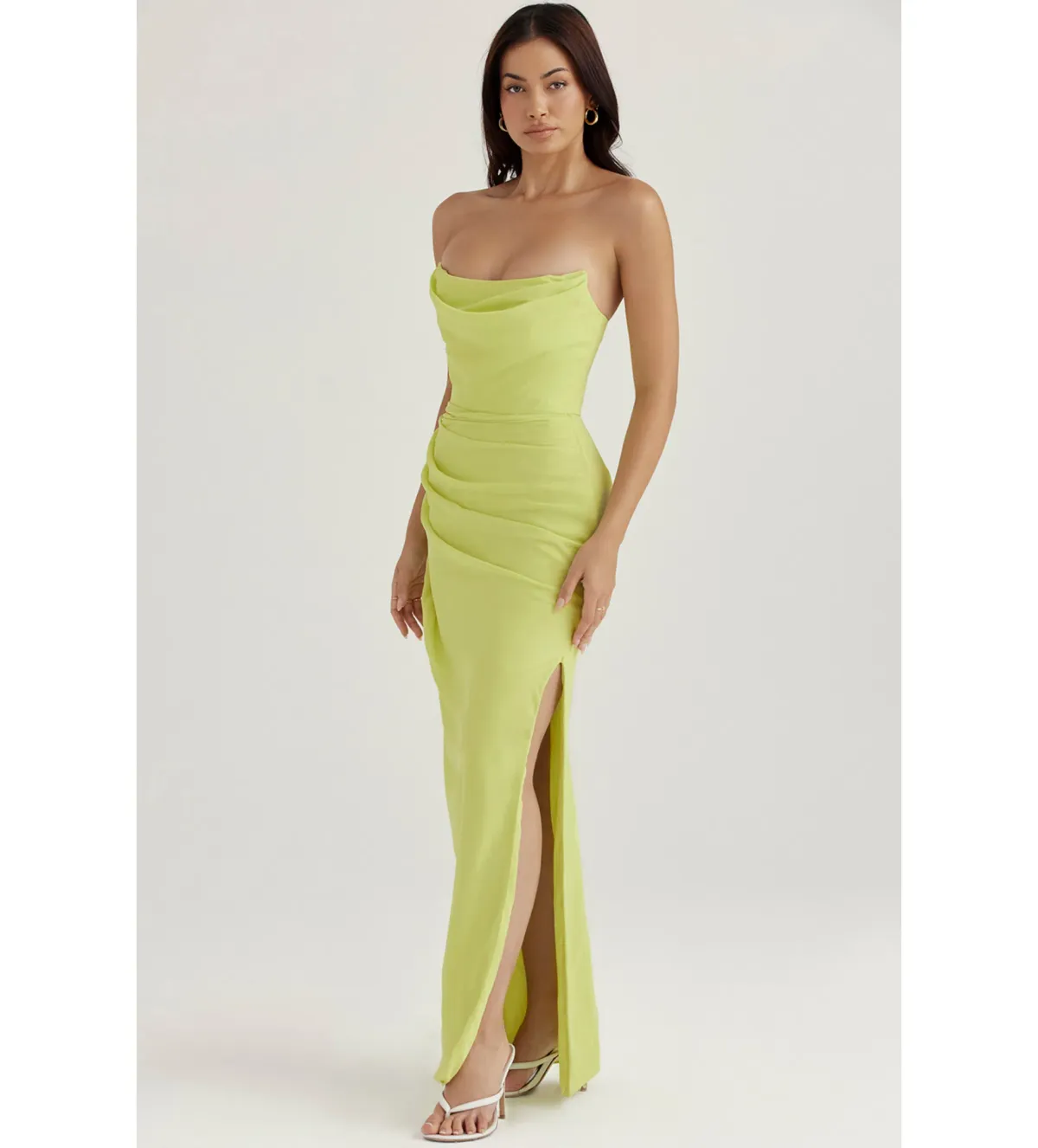 House of CB Adriene Lime Strapless Gown Lime Size L/Au 12 - Image 1