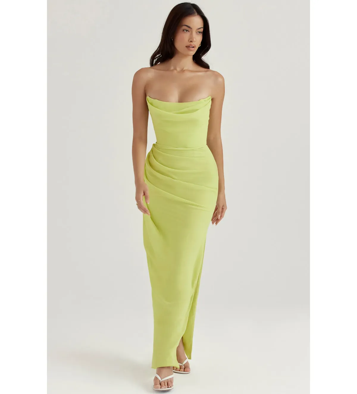 House of CB Adriene Lime Strapless Gown Lime Size L/Au 12 - Image 2