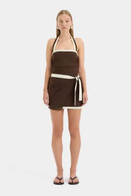 Sir the Label Jacques Mini Dress Chocolate Size 6 for rent on The Volte - image 1