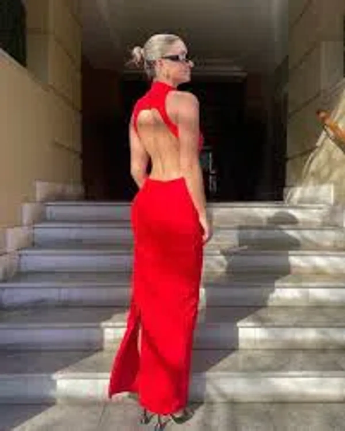 Effie Kats Ambre Gown In Cherry Red Size 6 / XS - Image 4