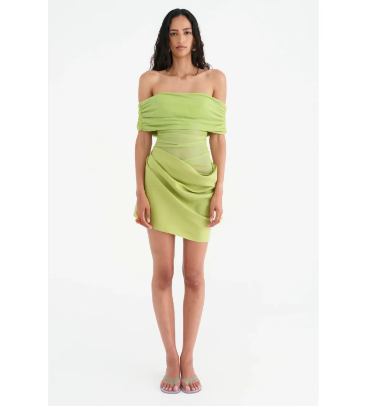 Benni Nico Off Shoulder Mini Dress in Apple Size 8 - Image 1