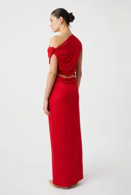 Camilla and Marc Annalise Draped Maxi Dress Scarlet Red Size 12 for rent on The Volte - image 3