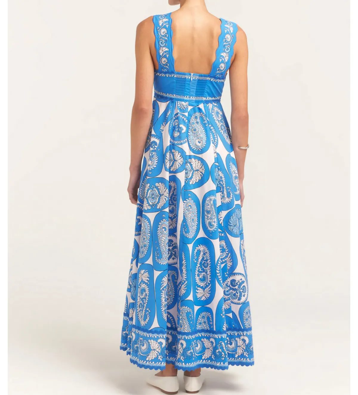 Alemais Dianna Summer Dress Paisley Blue/White Print Size AU 12 - Image 3