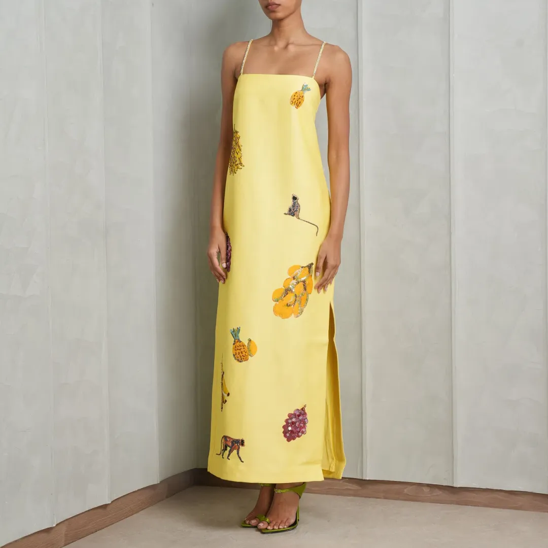 Alemais Diamond Dancer Midi Dress Yellow Size 10 for rent on The Volte - main image