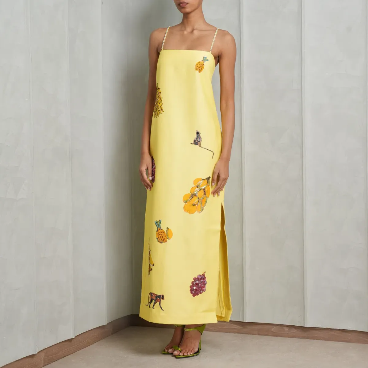 Alemais Diamond Dancer Midi Dress Yellow Size 10 for rent on The Volte - main image
