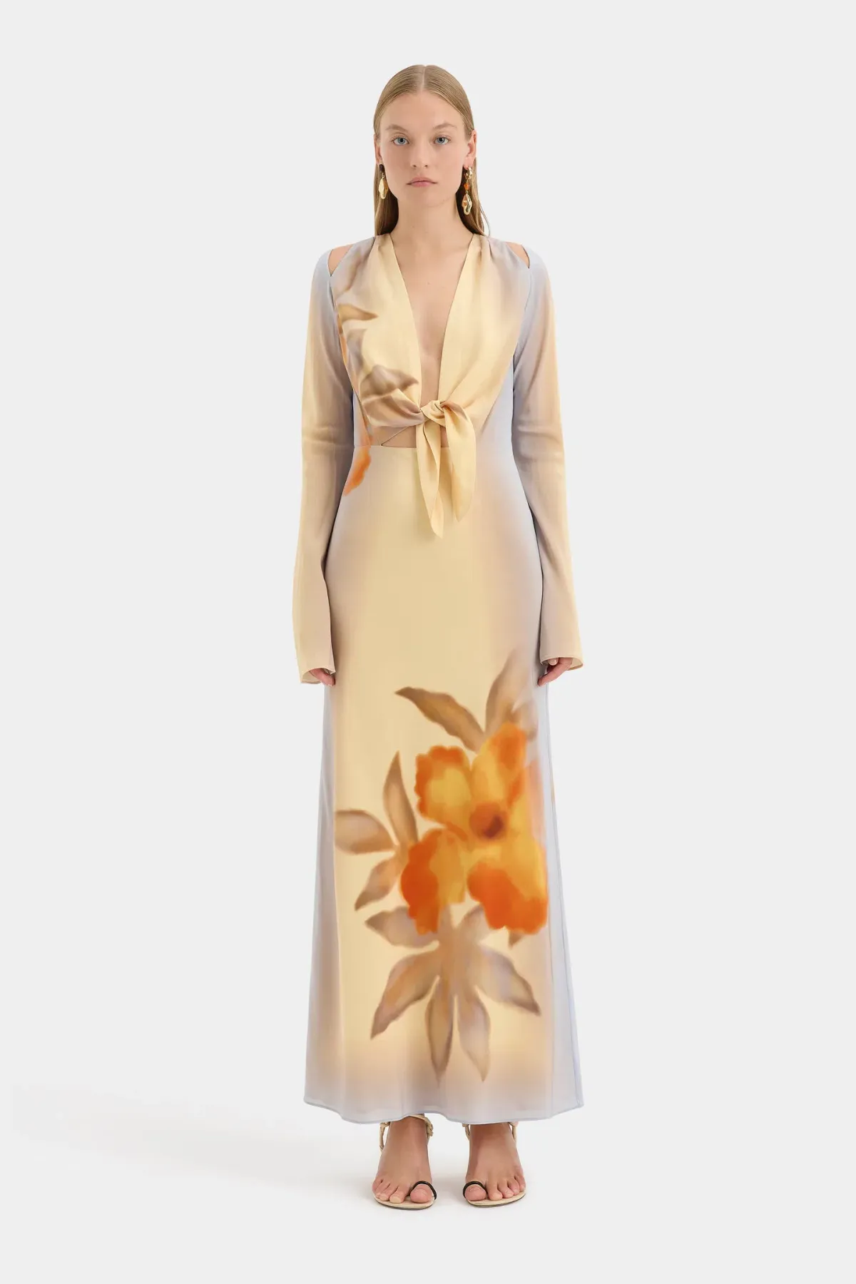 Sir the Label Serene Scarf Dress Sequoia Floral Size 2 / AU 10 for rent on The Volte - main image