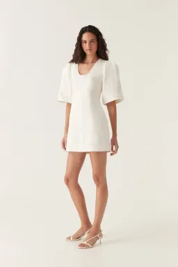 Aje Hunter Twisted Mini Dress Ivory Size 8 for rent on The Volte - image 1