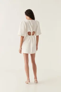 Aje Hunter Twisted Mini Dress Ivory Size 8 for rent on The Volte - image 3
