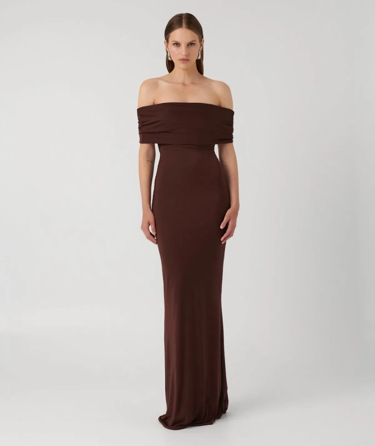 Effie Kats Viela Gown Cocoa Brown Size M (10 AU) - Image 1