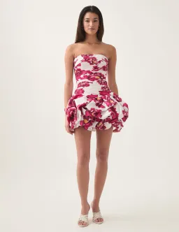 Aje Violette Bubble Hem Mini Dress Boldly Blooming Size 10 for rent on The Volte - image 1
