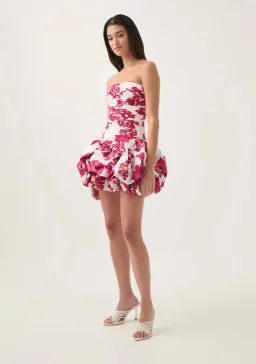 Aje Violette Bubble Hem Mini Dress Boldly Blooming Size 10 for rent on The Volte - image 4