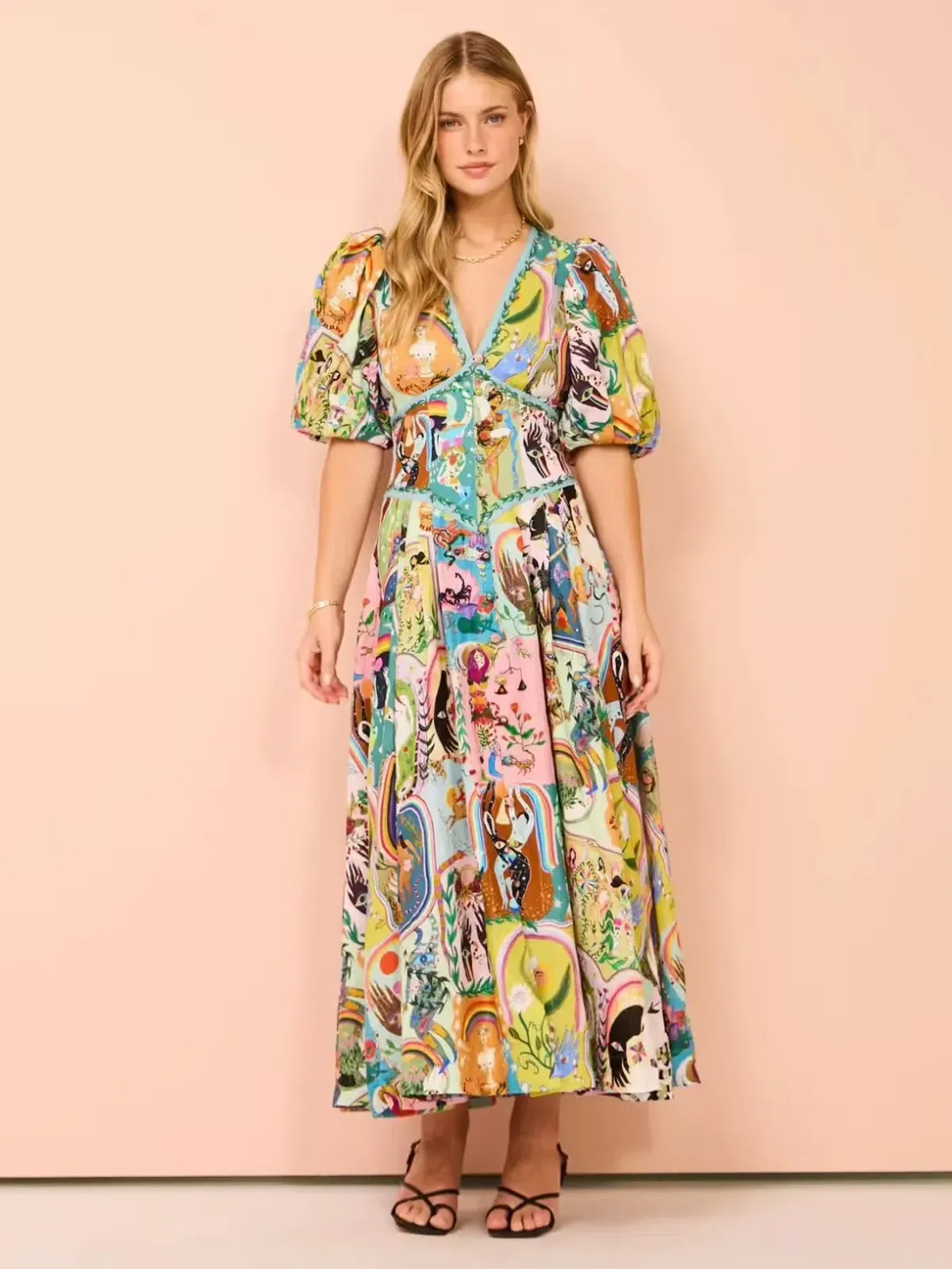 Alemais Evergreen Midi Dress Multi Size AU 6 - Image 2