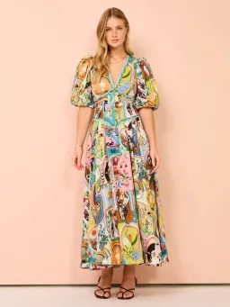 Alemais Evergreen Midi Dress Multi Size AU 6 for rent on The Volte - image 2
