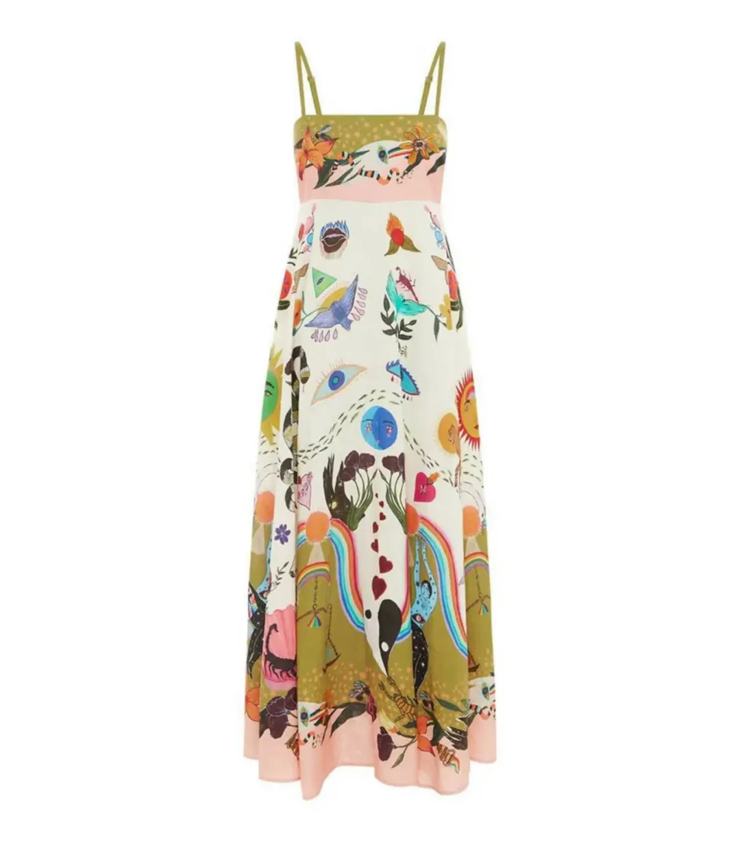 Alemais Evergreen Sundress Print Size AU 6 for rent on The Volte - main image