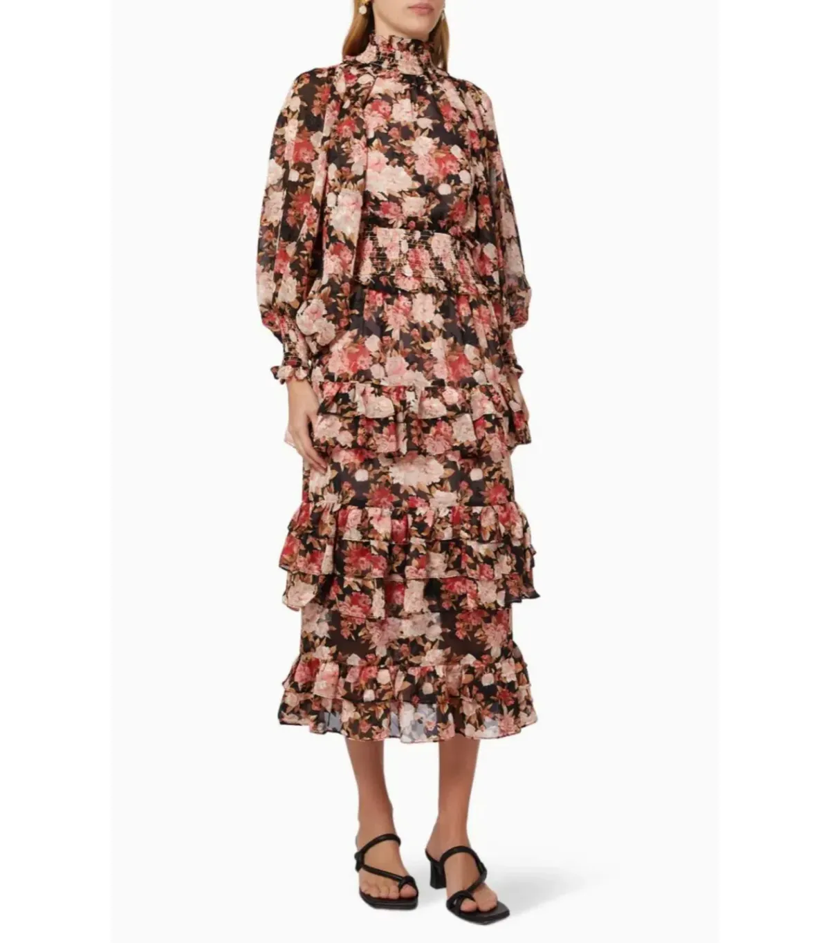 Elliatt Sonvia Astrid Afterglow Midi Dress Floral Size S / AU 8 for rent on The Volte - main image