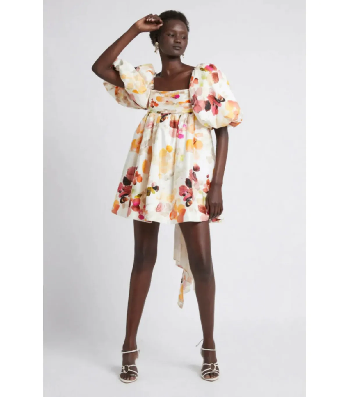 Aje Dassia Puff Sleeve Mini Dress Wallpaper Floral Size AU 8 for rent on The Volte - main image