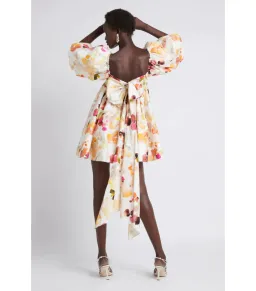 Aje Dassia Puff Sleeve Mini Dress Wallpaper Floral Size AU 8 for rent on The Volte - image 2