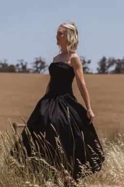 Aje Violet Bubble Hem Maxi Dress Black Size AU 10 for rent on The Volte - image 2