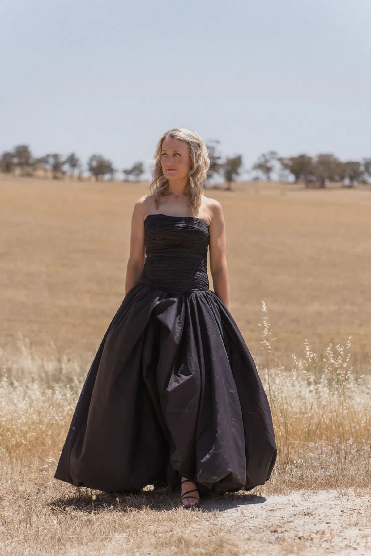 Aje Violet Bubble Hem Maxi Dress Black Size AU 10 for rent on The Volte - main image