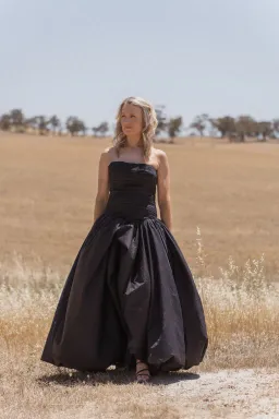 Aje Violet Bubble Hem Maxi Dress Black Size AU 10 for rent on The Volte - image 1
