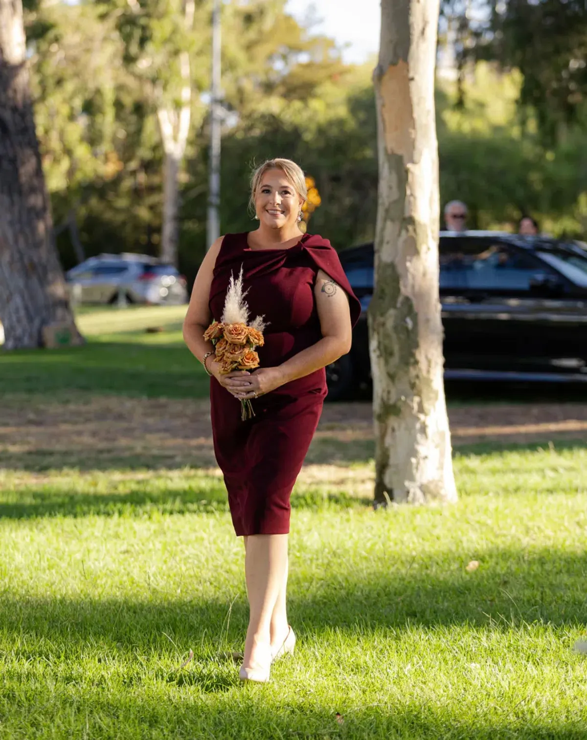 Anthea Crawford Freya Merlot Dress Wine Size 18 for rent on The Volte - main image