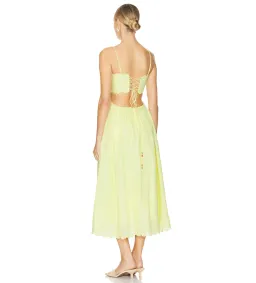 Zimmermann Halliday Scallop Midi Dress In Yellow Size 2 / Au 12 for rent on The Volte - image 2