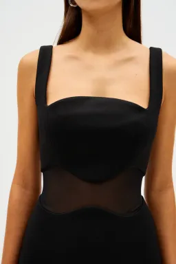 MISHA Damita Bonded Crepe Maxi Dress Black Size 10/M for rent on The Volte - image 4