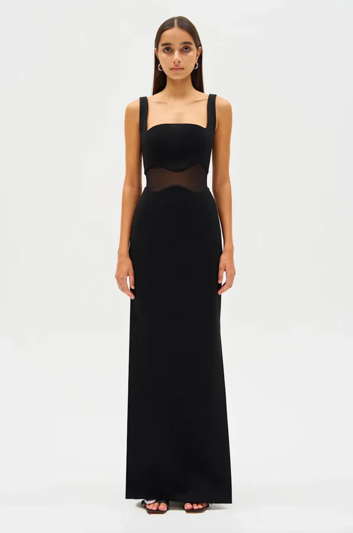 MISHA Damita Bonded Crepe Maxi Dress Black Size 10/M - Image 3
