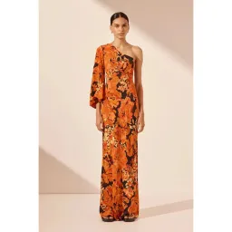 Shona Joy Santos Silk One Shoulder Open Back Maxi Dress Santos Size 8 for rent on The Volte - image 1