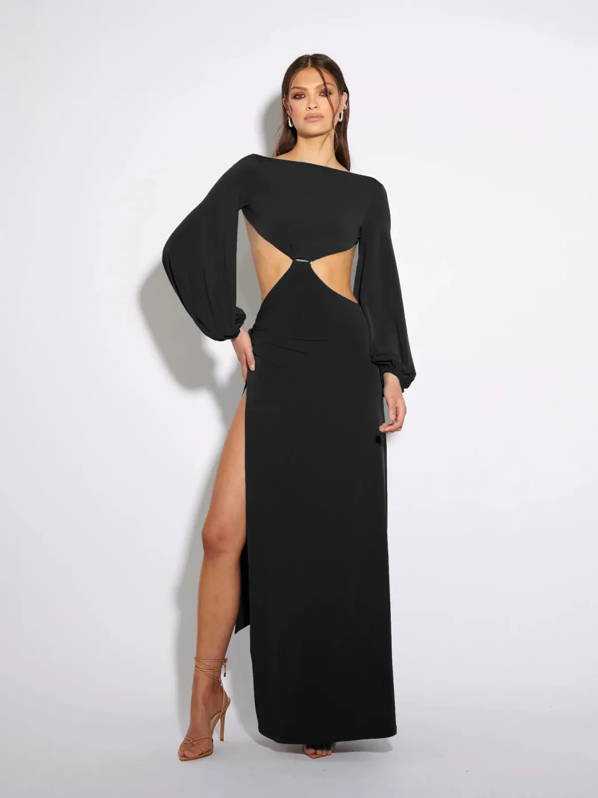 Effie Kats Gisele Gown Maxi Dress in Black Size 6 - Image 1