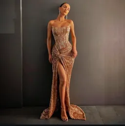 Lia Stublla Chanel Gown Gold Size 12 for rent on The Volte - image 1