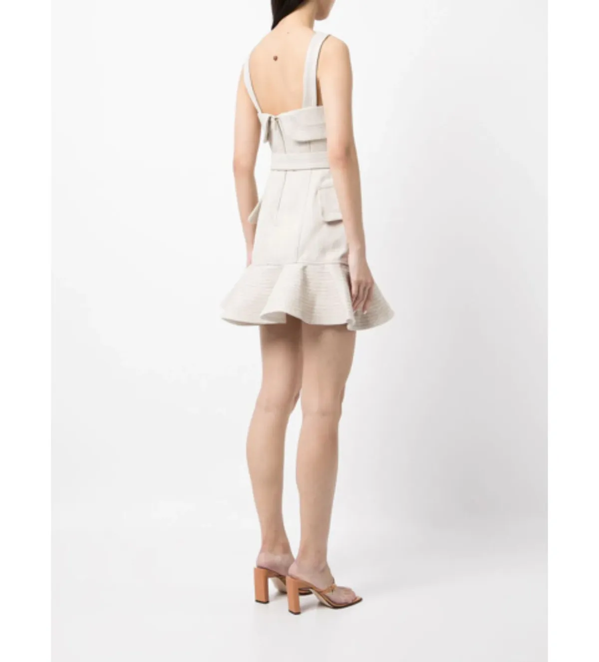 Acler Manning Biscuit Mini Dress Neutrals Size XS/Au 6 - Image 2