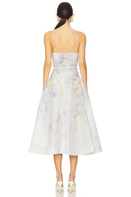 Zimmermann Crush Twist Front Midi Dress Lilac Floral Size 0P / AU 6 for rent on The Volte - image 2