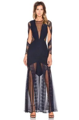 Shona Joy Ambrosia Backless Long Dress Navy Black One Size for rent on The Volte - image 1