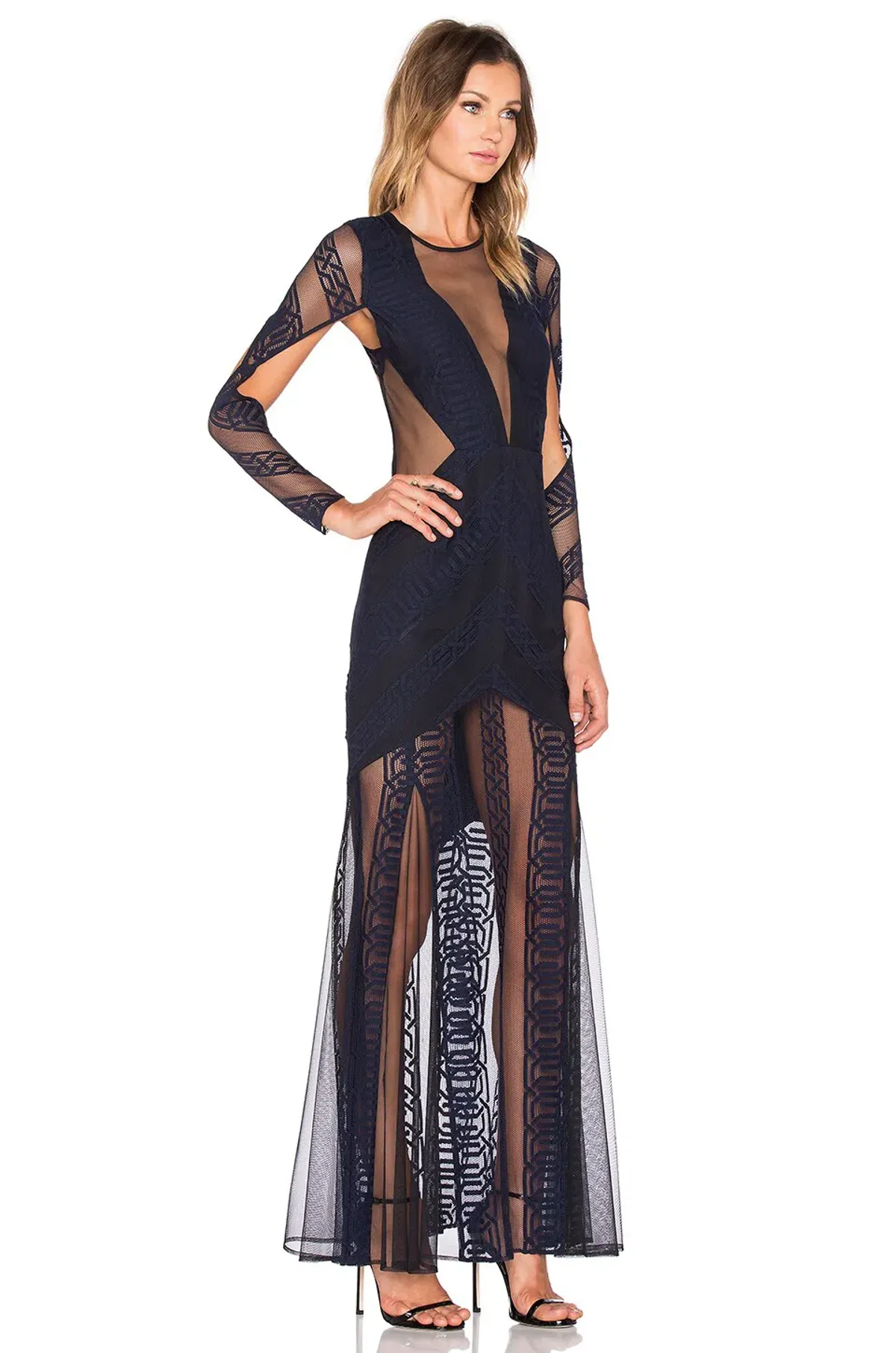 Shona Joy Ambrosia Backless Long Dress Navy Black One Size - Image 2