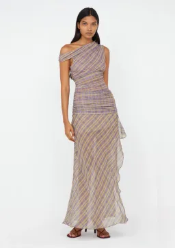 Bec & Bridge Aurelia Asym Dress Violet Check Size 8 for rent on The Volte - image 1