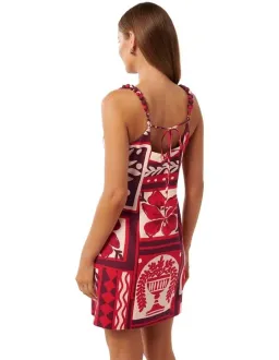 Forever New Sasha Strappy Printed Linen Mini Dress Athena Tile Size 10 for rent on The Volte - image 3