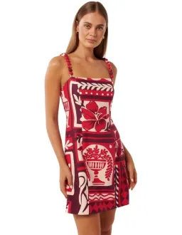 Forever New Sasha Strappy Printed Linen Mini Dress Athena Tile Size 10 for rent on The Volte - image 4